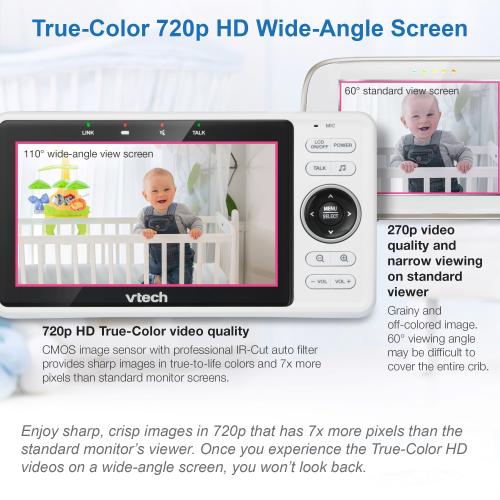 Display larger image of Wi-Fi Remote Access Video Baby Monitor with 5"display and 1080p HD 360 degree Pan & Tilt Camera - view 3