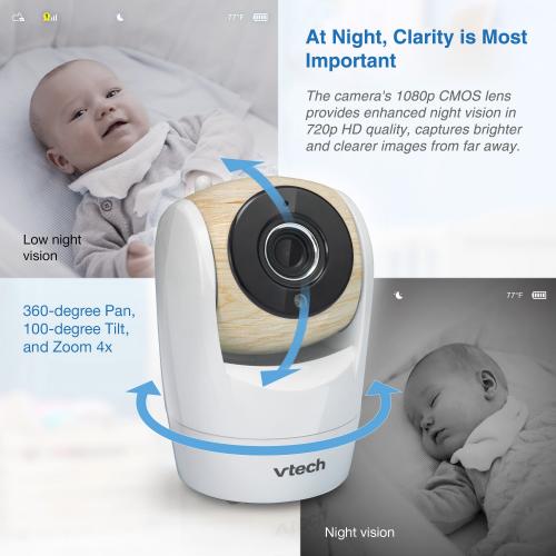 Display larger image of 2 Camera Video Baby Monitor with 7" High Definition 720p Display, 360 degree Panoramic Viewing Pan & Tilt HD Camera - view 4