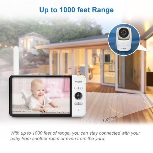 Display larger image of 2 Camera Video Baby Monitor with 7" High Definition 720p Display, 360 degree Panoramic Viewing Pan & Tilt HD Camera - view 5