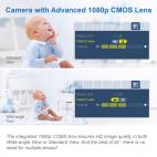 Video Baby Monitor with 7" High Definition 720p Display, 360 degree Panoramic Viewing Pan & Tilt HD Camera - view 5