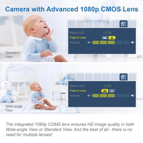 Display larger image of Video Baby Monitor with 7" High Definition 720p Display, 360 degree Panoramic Viewing Pan & Tilt HD Camera - view 5