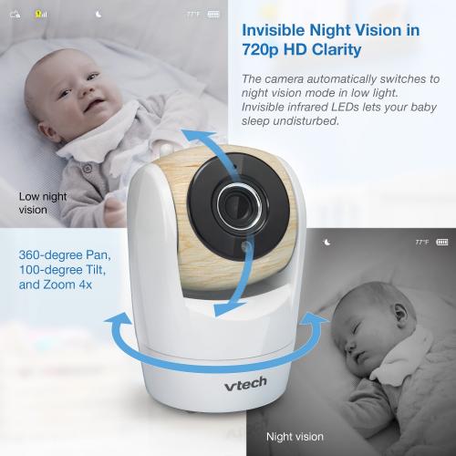 Display larger image of Video Baby Monitor with 7" High Definition 720p Display, 360 degree Panoramic Viewing Pan & Tilt HD Camera - view 7