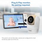 Video Baby Monitor with 7" High Definition 720p Display, 360 degree Panoramic Viewing Pan & Tilt HD Camera - view 3