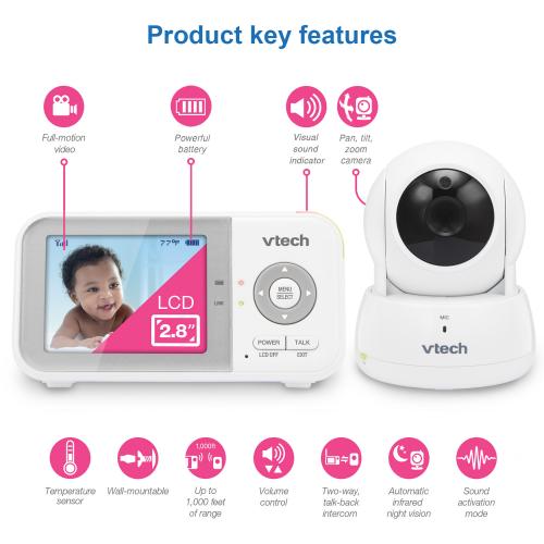 Display larger image of 2.8" Digital Video Baby Monitor with Pan & Tilt - view 10