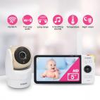 Video Baby Monitor with 5" High Definition 720p Display, 360 degree Panoramic Viewing Pan & Tilt HD Camera - view 2