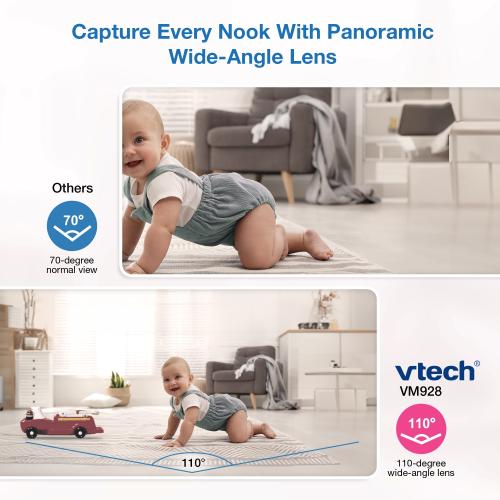 Display larger image of Video Baby Monitor with 5" High Definition 720p Display, 360 degree Panoramic Viewing Pan & Tilt HD Camera - view 7