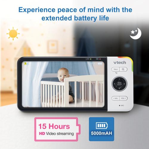 Display larger image of Video Baby Monitor with 5" High Definition 720p Display, 360 degree Panoramic Viewing Pan & Tilt HD Camera - view 5