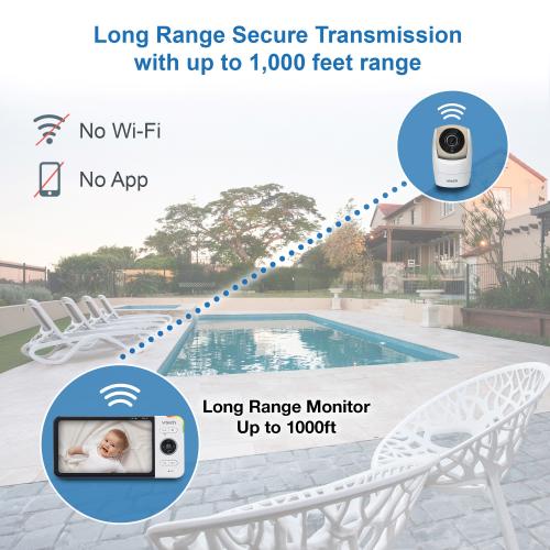 Display larger image of Video Baby Monitor with 5" High Definition 720p Display, 360 degree Panoramic Viewing Pan & Tilt HD Camera - view 3