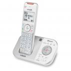 1-Handset Expandable Cordless Phone with Bluetooth Connect to Cell™, Smart Call Blocker and Answering System (Silver & White) - view 2