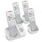 4-Handset Expandable Cordless Phone with Bluetooth Connect to Cell, Smart Call Blocker and Answering System (Silver & White) - view 3