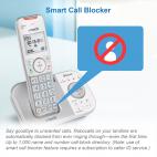 4-Handset Expandable Cordless Phone with Bluetooth Connect to Cell, Smart Call Blocker and Answering System &#40;Silver & White&#41; - view 5