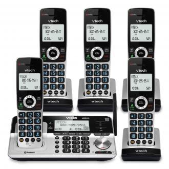 5-Handset Extended Range Expandable Cordless Phone with Bluetooth Connect to Cell, Smart Call Blocker and Answering System - view 1