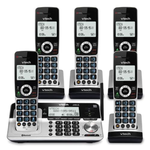 Display larger image of 5-Handset Extended Range Expandable Cordless Phone with Bluetooth Connect to Cell, Smart Call Blocker and Answering System - view 1