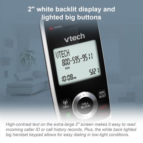 Display larger image of 3-Handset Extended Range Expandable Cordless Phone with Bluetooth Connect to Cell, Smart Call Blocker and Answering System - view 10