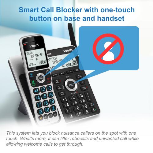 Display larger image of 3-Handset Extended Range Expandable Cordless Phone with Bluetooth Connect to Cell, Smart Call Blocker and Answering System - view 5
